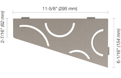 SHELF QUADRILAT CORNER CURVE STONE GREY