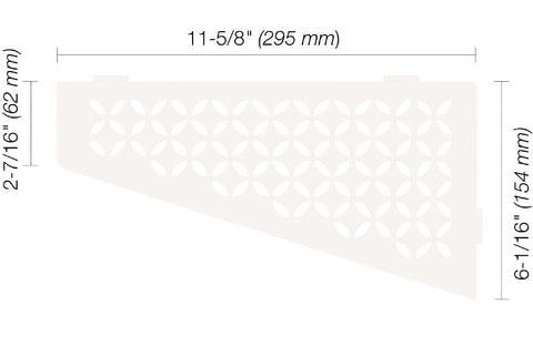 SHELF QUADRILAT CORNER FLORAL MATTE WHITE