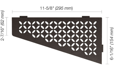 SHELF QUADRILAT CORNER FLORAL DK ANTHRACITE
