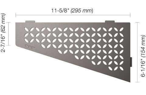 SHELF QUADRILAT CORNER FLORAL PEWTER