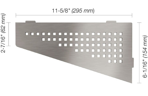 SHELF QUADRILAT CORNER SQUARE BRUSH STN STEEL