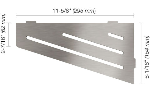 SHELF QUADRILAT CORNER WAVE BRUSH STN STEEL