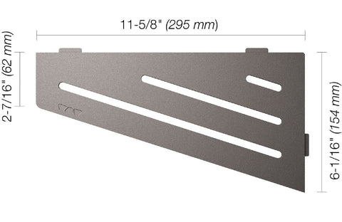 SHELF QUADRILAT CORNER WAVE PEWTER