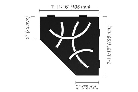 SHELF PENTAGON CORNER CURVE MATTE BLACK