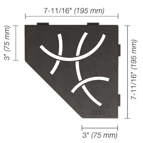 SHELF PENTAGONAL CORNER CURVE DK ANTHRACITE Measurement Photo
