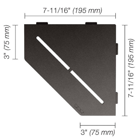 SHELF PENTAGONAL CORNER PURE DK ANTHRACITE Measurement Photo