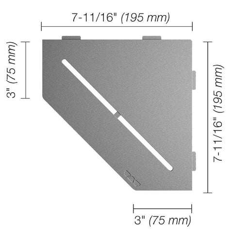 SHELF PENTAGONAL CORNER PURE PEWTER Measurement Photo
