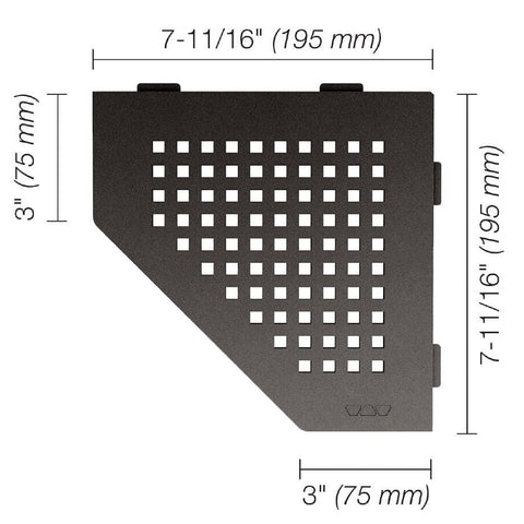 SHELF PENTAGONAL CORNER SQUARE DK ANTHRACITE Measurement Photo