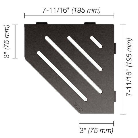 SHELF PENTAGONAL CORNER WAVE DK ANTHRACITE Measurement Photo