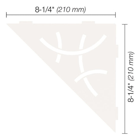 SHELF TRIANGULAR CORNER CURVE MATTE WHITE