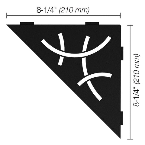 SHELF TRIANGULAR CORNER CURVE MATTE BLACK
