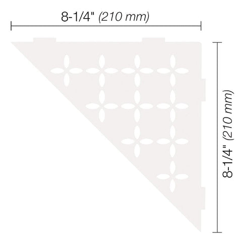SHELF TRIANGULAR CORNER FLORAL MATTE WHITE