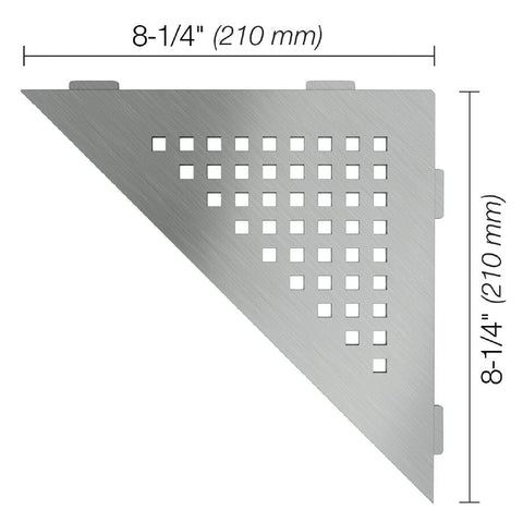 SHELF TRIANGULAR CORNER SQUARE BRUSH STN STEEL