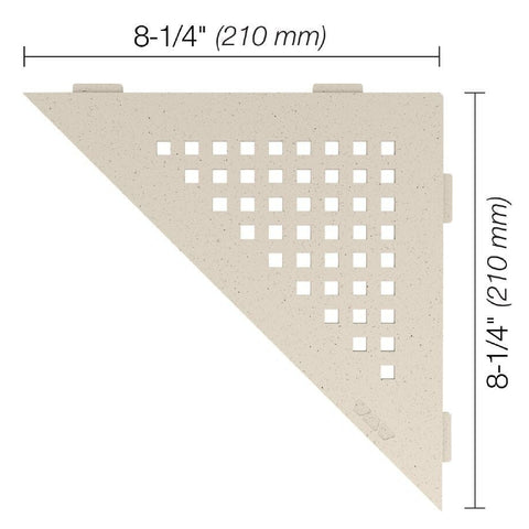 SHELF TRIANGULAR CORNER SQUARE IVORY