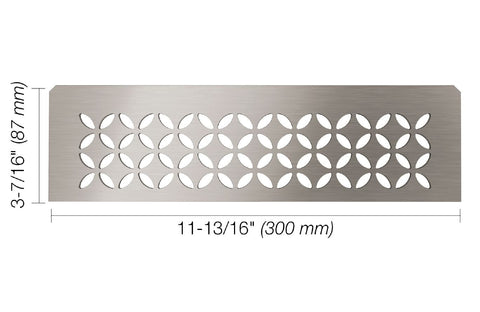 SHELF RECTANGULAR NICHE FLORAL BRUSH STN STEEL