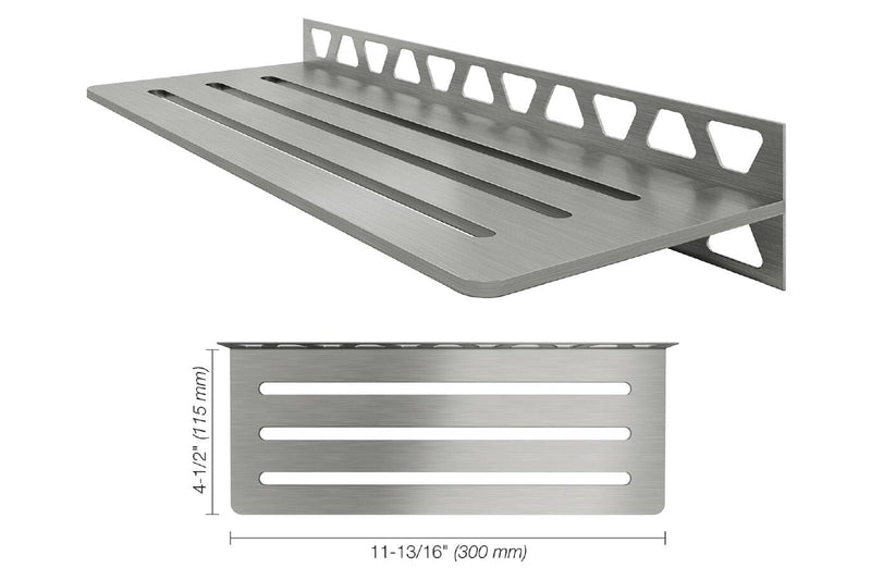 SHELF RECTANGULAR WALL WAVE BRUSH STN STEEL