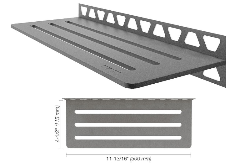 SHELF RECTANGULAR WALL WAVE PEWTER