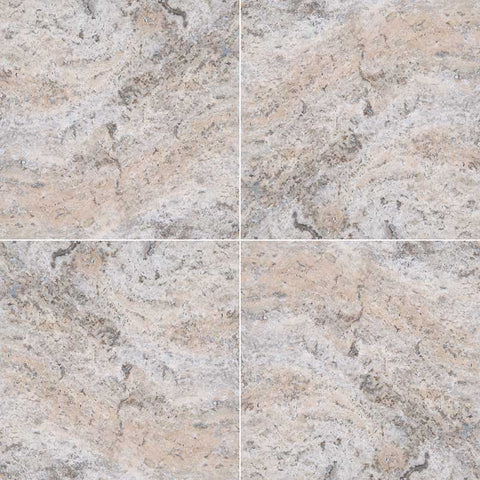 Travertine Tile Collection Silver Travertine 12"x12" Swatch