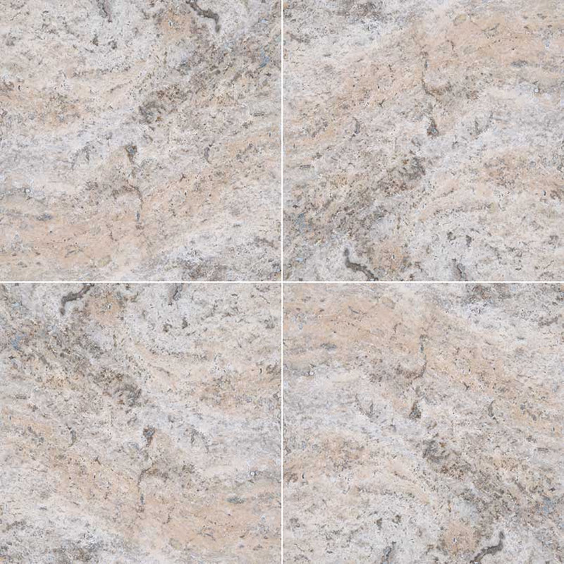 Travertine Tile Collection Silver Travertine 12