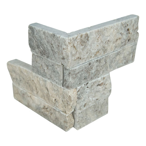 MSI Ledgestone Veneer - Silver Travertine Mini Corner Swatch