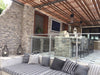 MSI Ledgestone Veneer - Silver Travertine Corner - Split Face Outdoor Scene