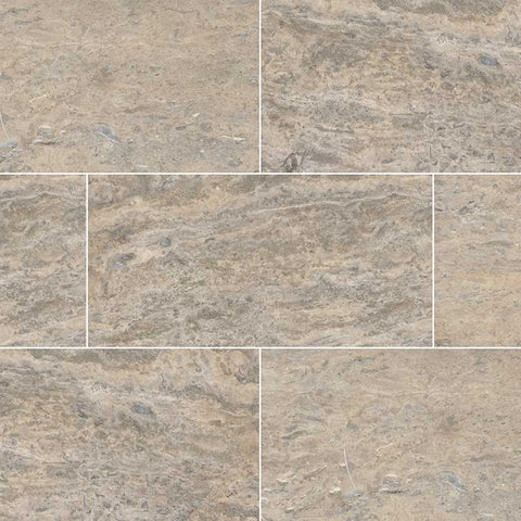 Travertine Tile Collection Silver Vein Cut 12"x24" Honed Swatch