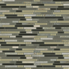 Shaw Tile Awesome Mix Silver Aspen Random Linear Mosaic Wall Swatch