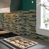 Shaw Tile Awesome Mix Silver Aspen Random Linear Mosaic Wall Room Scene