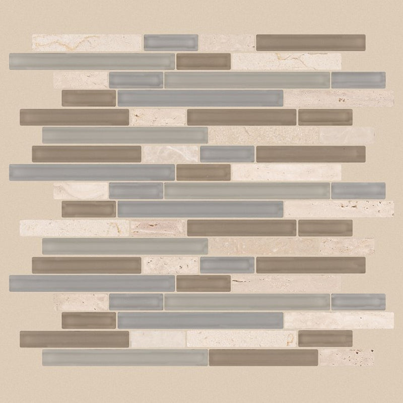 Shaw Tile Awesome Mix Spa Random Linear Mosaic Wall