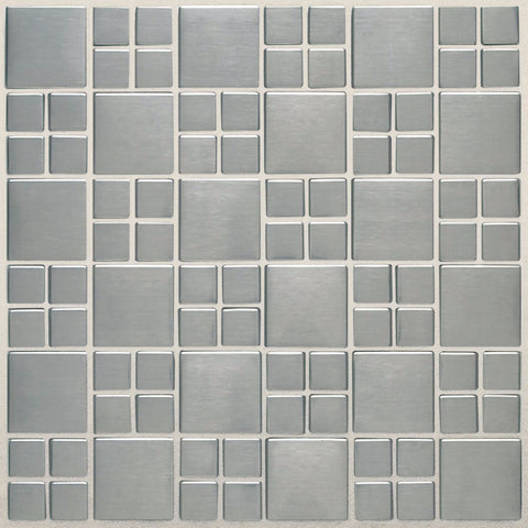 Daltile Metallica Mosaic Square Combination Stainless Steel