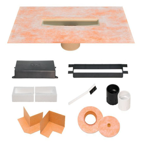 Schluter Kerdi Line Vario Linear Drain FLANGE KIT 2" ABS & PVC