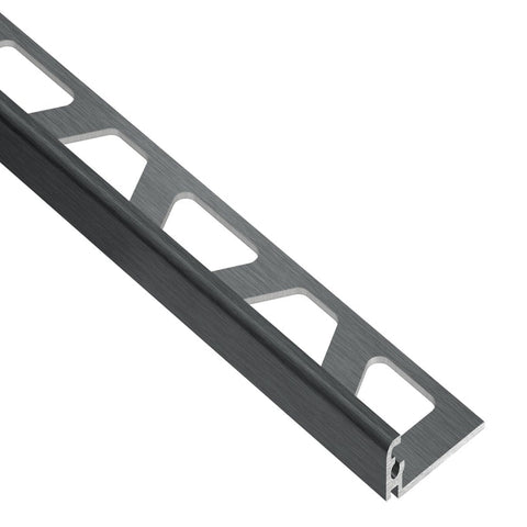 SCHLUTER JOLLY EDGE TRIM ALUMINUM BRUSH GRAPHITE