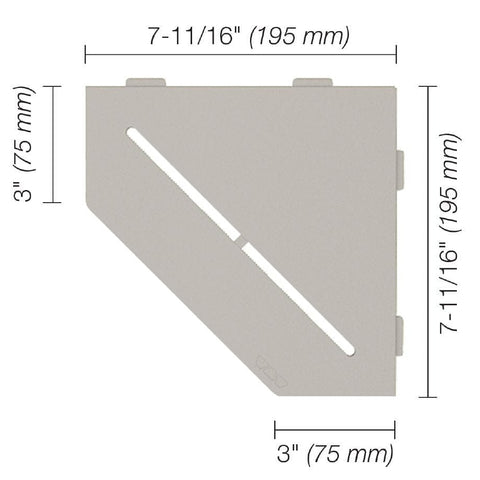 SHELF PENTAGON CORNER PURE GREIGE Measurement Photo