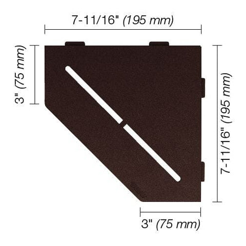 SHELF PENTAGON CORNER PURE BRONZE Measurement Photo