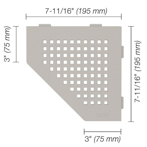SHELF PENTAGON CORNER SQUARE GREIGE Measurement Photo