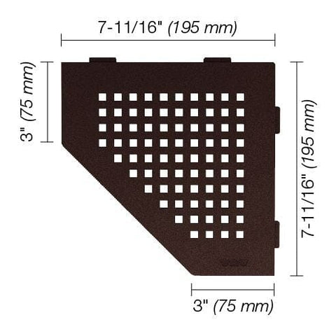 SHELF PENTAGON CORNER SQUARE BRONZE Measurement Photo