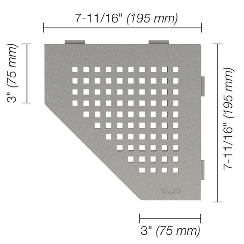 SHELF PENTAGON CORNER SQUARE STONE GREY