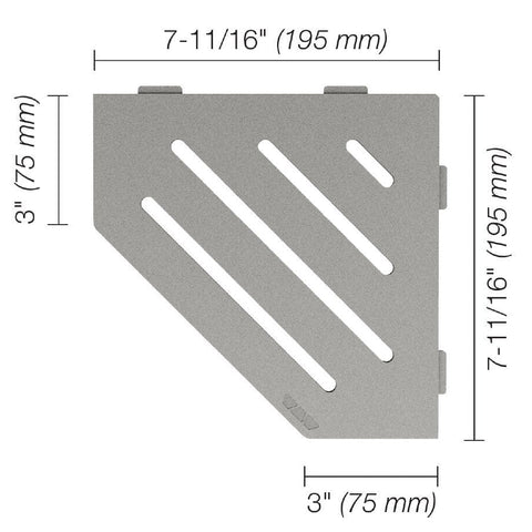 SHELF PENTAGON CORNER WAVE STONE GREY Measurement Photo