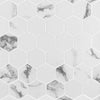 Pietra Porcelain Collection Carrara 2”x2" Hexagon Matte Swatch