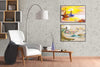 Eden Porcelain Tile Collection Statuary - 12"x15" Chevron Room Scene