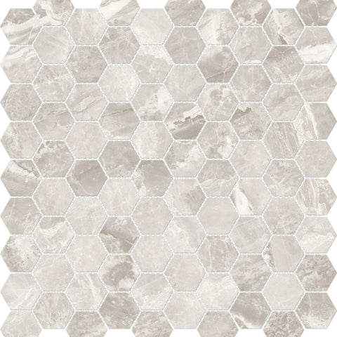 Tile Collection Mayfair Mosaic Hexagon Tile Stella Argento