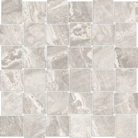 Tile Collection Mayfair Mosaic Basketweave 2x2 Tile Stella Argento