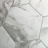 Mannington Luxury Vinyl Adura Apex Artemis Hexagon Cloud Cover marble-look hexagon tile flooring swatch