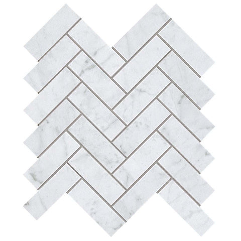 Tile Collection Eon Carrara 1x4 Herringbone Mosaic Mood Swatch