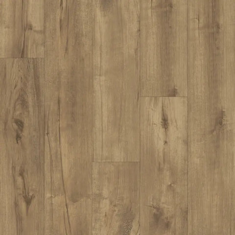 Mannington Luxury Vinyl Adura Pro Loose Lay Mountain Maple Trail Close-up of a wooden floor with a warm brown color and visible grain pattern. Swatch
