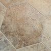 Mannington Luxury Vinyl Adura Apex Luxxe Hexagon Caviar Hexagonal stone tiles with a beige and brown pattern swatch
