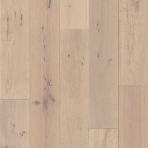 Shaw Expressions Sonata engineered hardwood swatch showing light oak planks with natural character marks and mineral streaks swatch