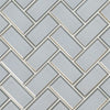 MSI Bevello Glass Tile Ice Herringbone Swatch