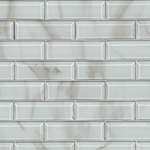 MSI Bevello Glass Tile Ivory Amber Subway Swatch