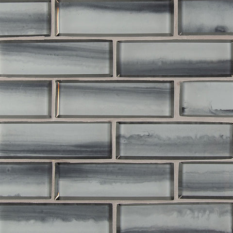 MSI Bevello Glass Tile Ombre Grigia Subway Swatch